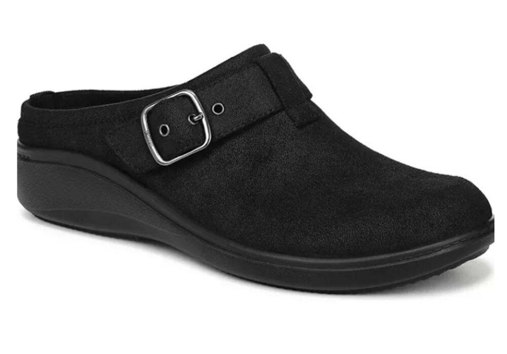 LifeStride Balance Shoes Women's Size 10M Black Buckle Clog Mules New Box